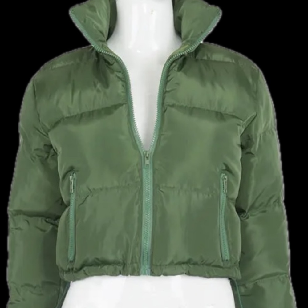 Womens Cropped Stylish Puffer Jacket